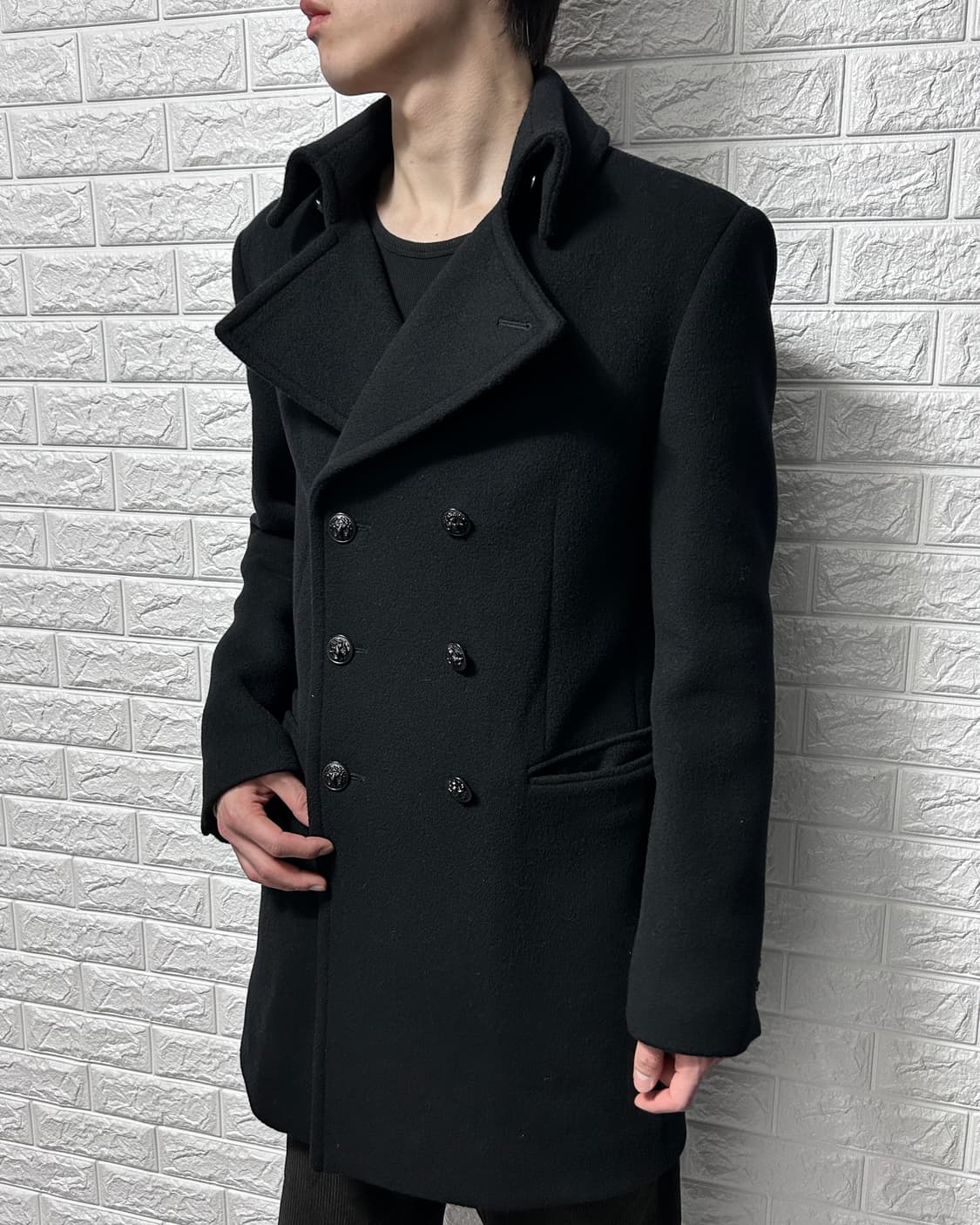 타임 옴므 울 캐시미어 더블 브레스티드 코트 상품이미지1