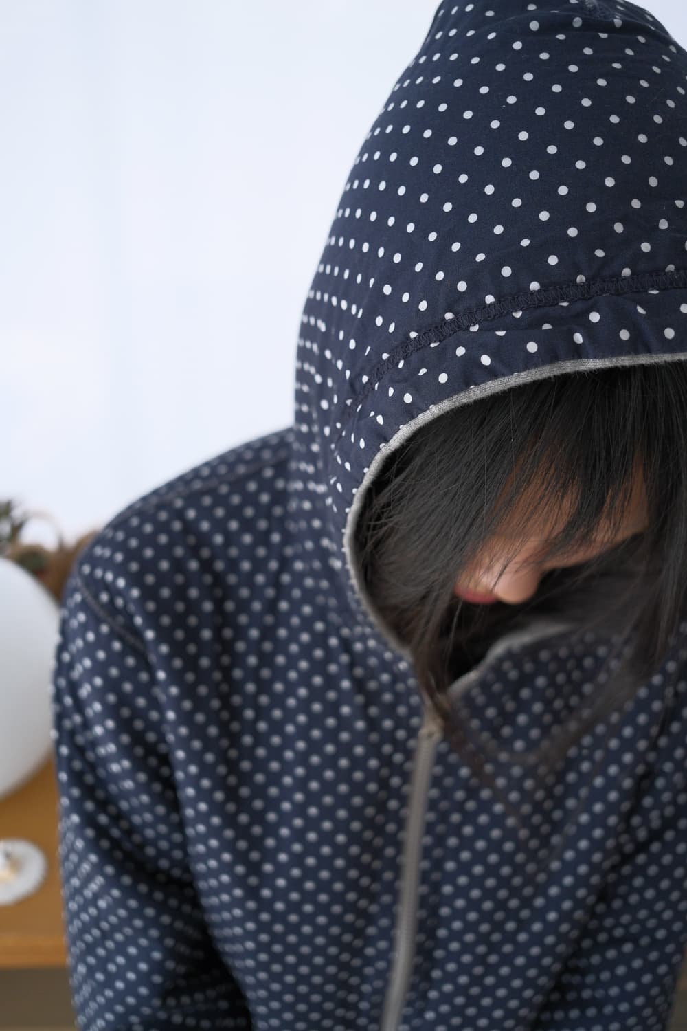 Reversible dot hood zip-up 상품이미지4