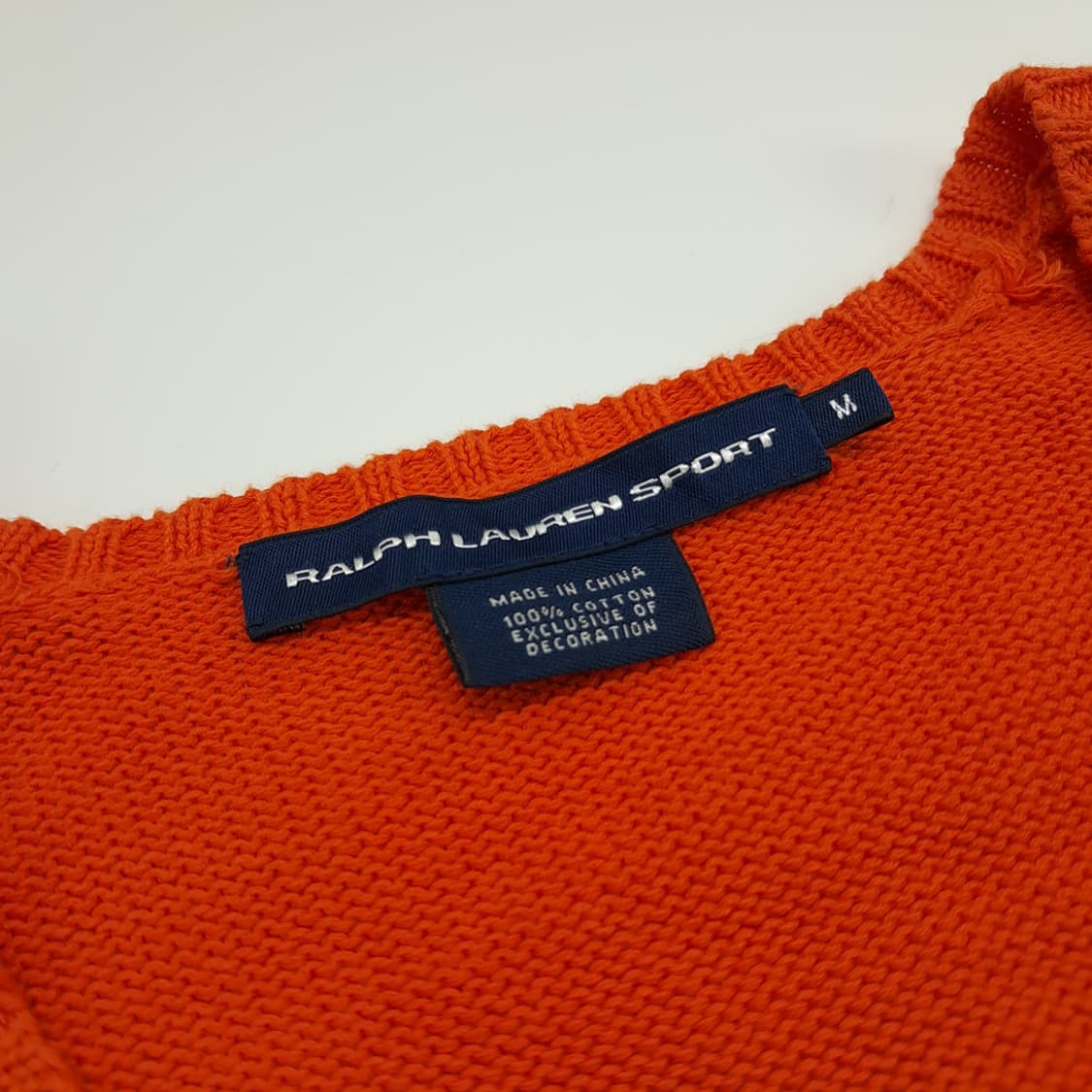 CN744W M 폴로 랄프로렌 오렌지 V넥 긴팔 니트 스웨터 상품이미지4