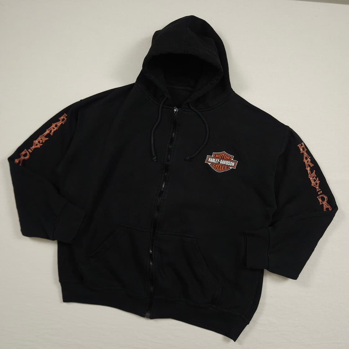 XL(105) 할리 데이비슨 시그니처 후드집업 블랙 상품이미지2