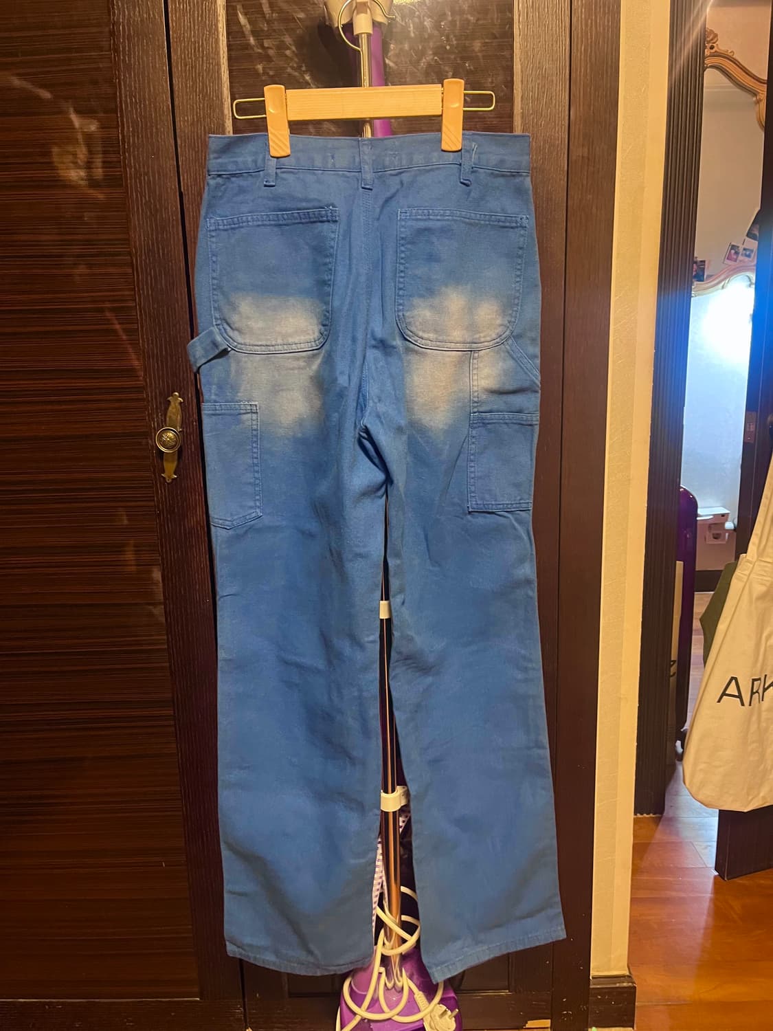 [남녀공용M]더뮤지엄비지터 하트 프린팅 블루 데님 팬츠 상품이미지2