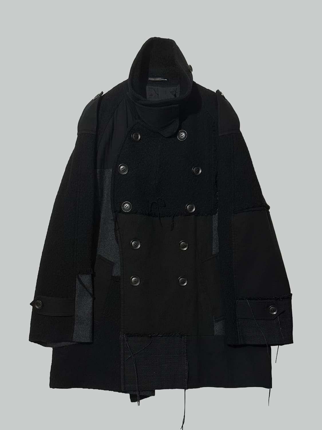 요지 야마모토 패치워크 피코트 상품이미지1