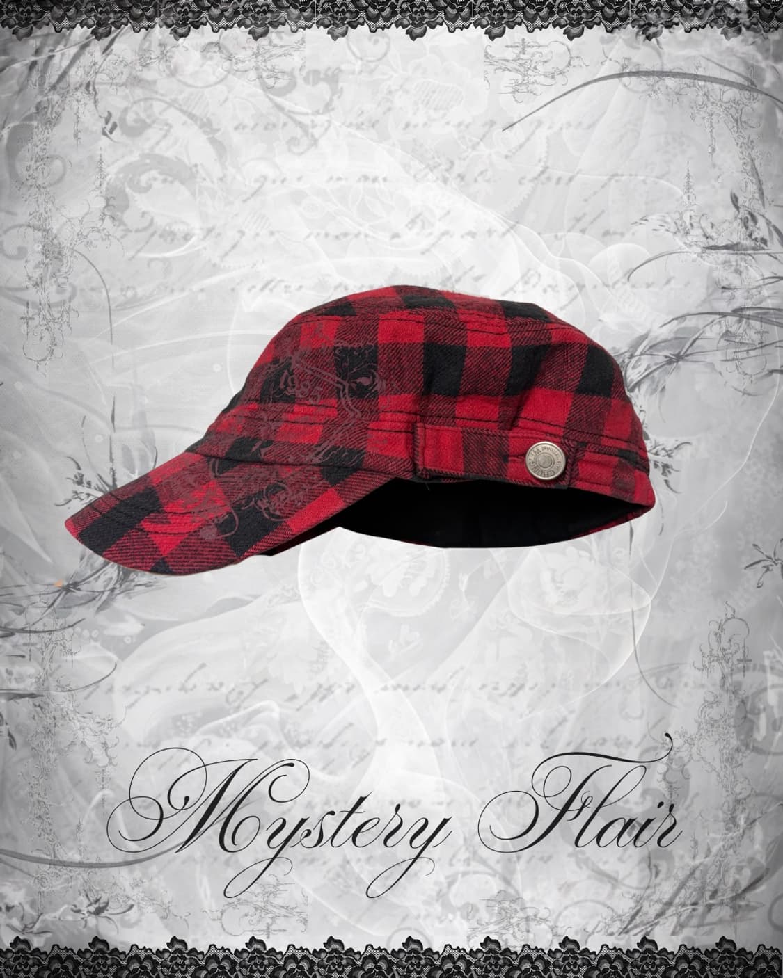 00s 레드 타탄 체크 펑크 캡 나나깔  상품이미지1