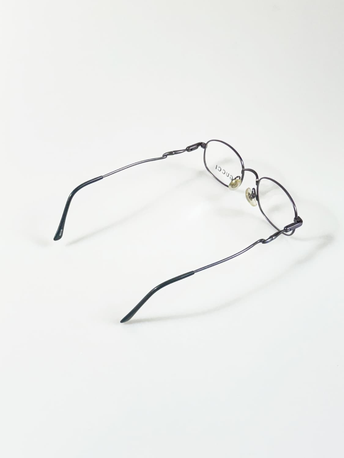 90s GUCCI 블루 메탈 슬림 오벌 빈티지 안경 상품이미지4