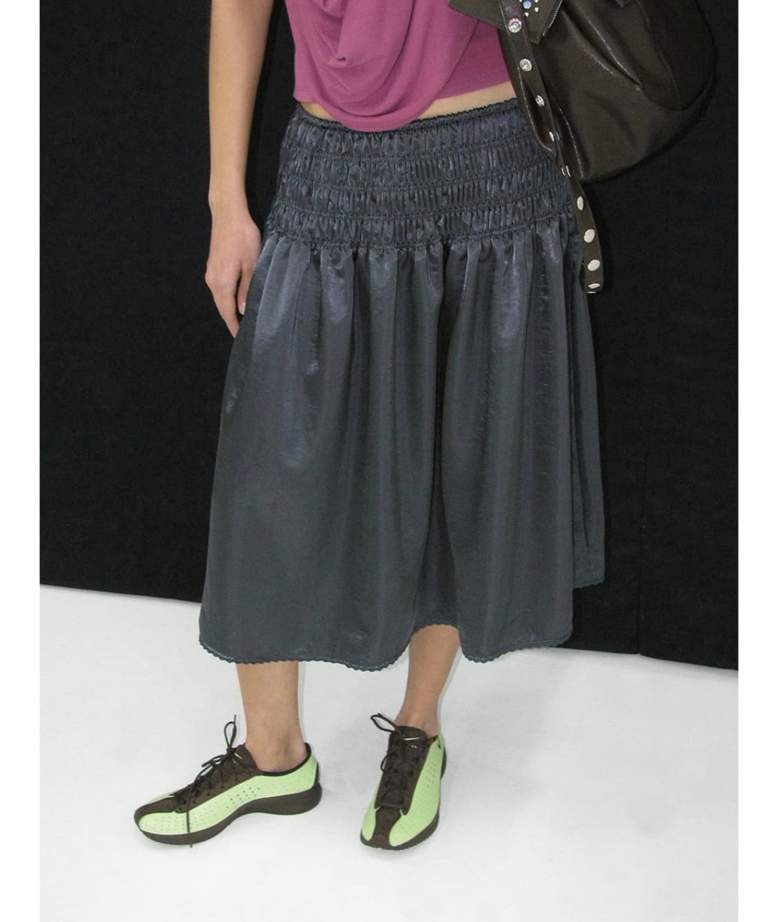 파르티멘토우먼 LACE TRIM SMOCKING MIDI SKIRT 상품이미지5