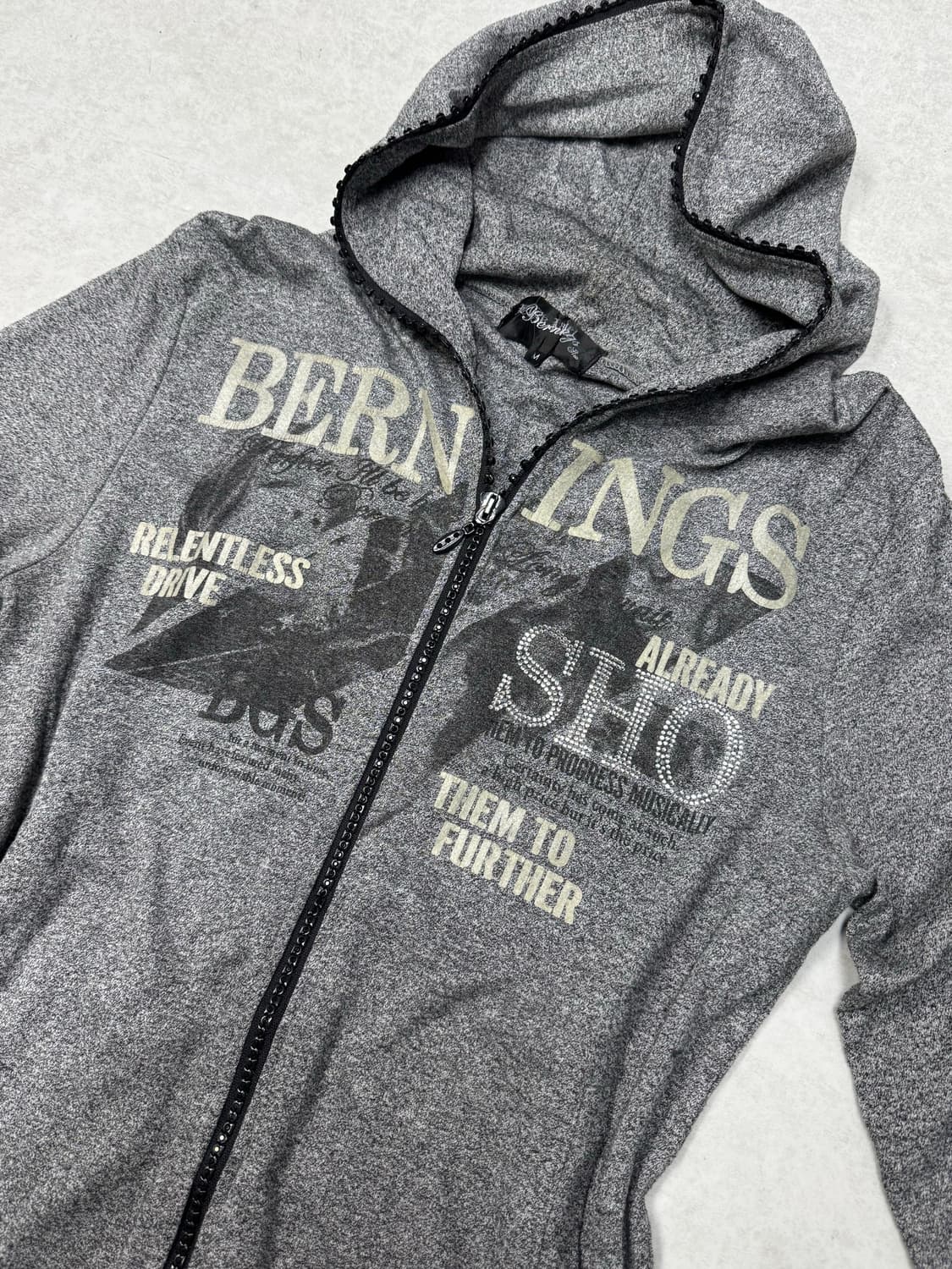 갸루펑크 큐빅지퍼 후디 상품이미지3