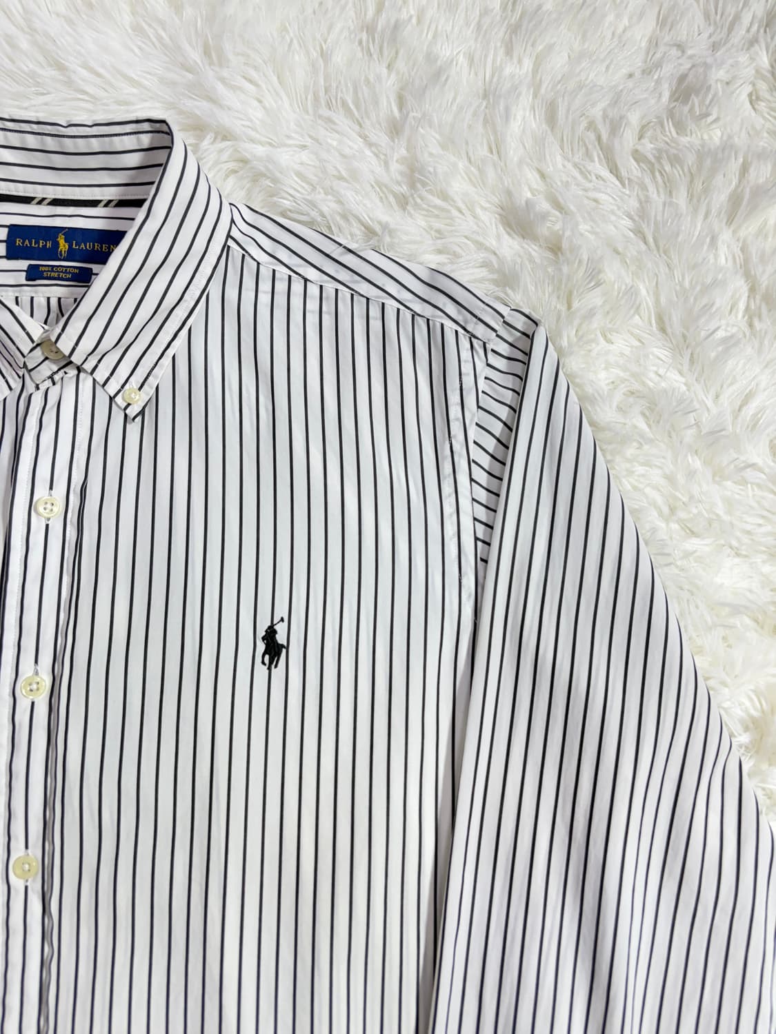 폴로 랄프로렌 블랙 화이트 오버핏 셔츠  상품이미지5