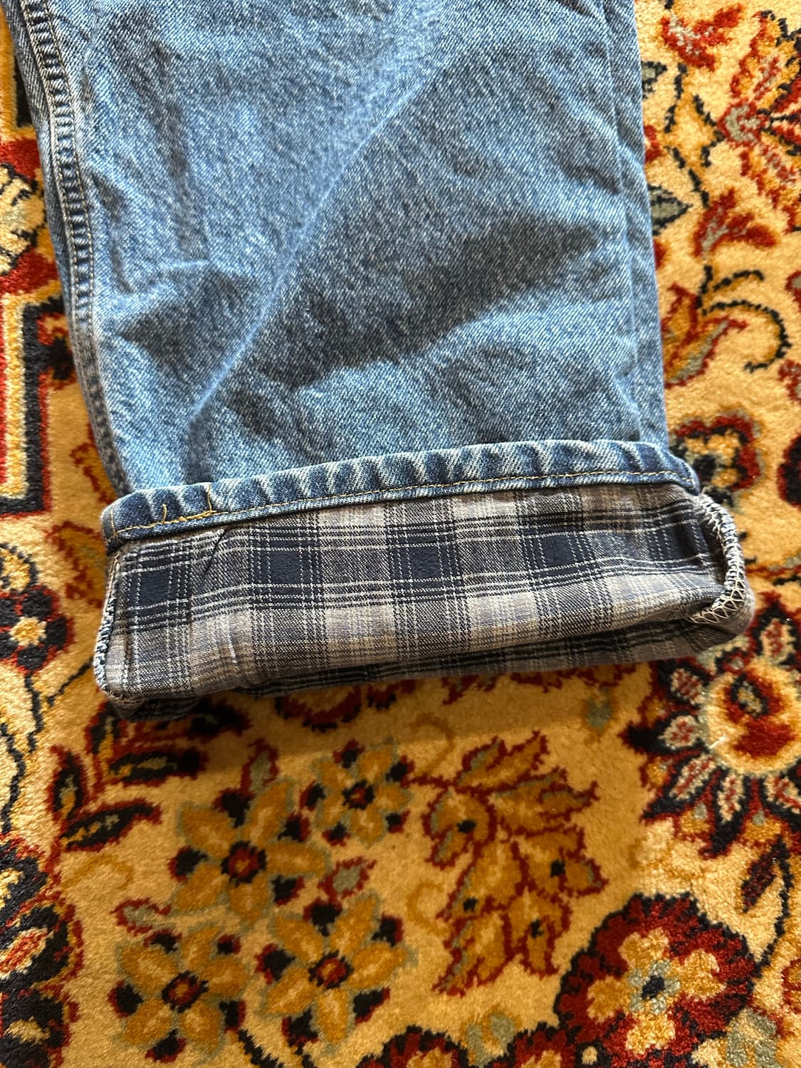 Carhartt B172 릴렉스드 핏 '체크 라이닝' 데님 팬츠  상품이미지3