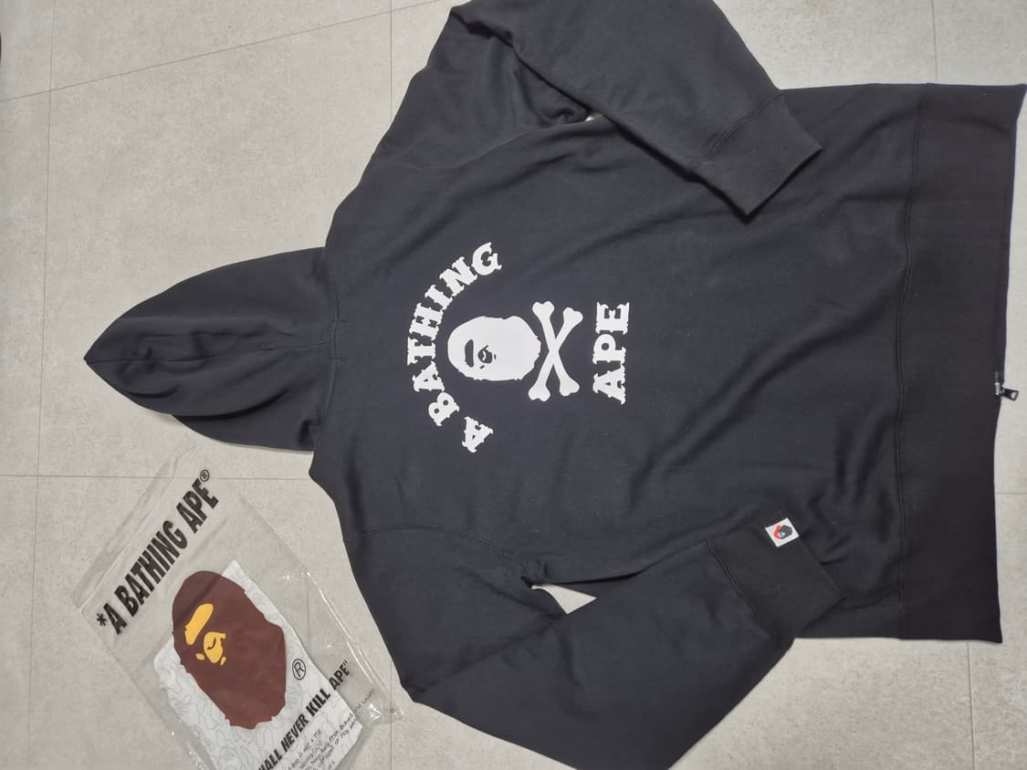 베이프 에이프 크로스본 컬리지 후드집업 XL 블랙 상품이미지2