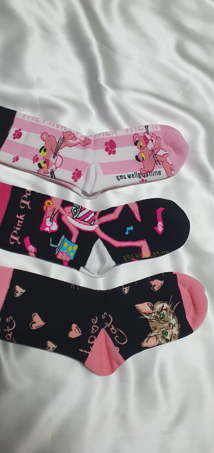 핑크 블랙 핑크 고양이 하트 양말 상품이미지8