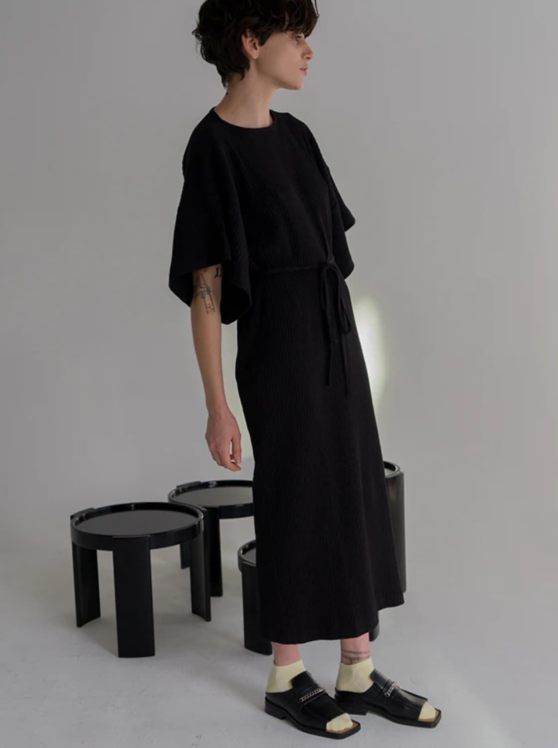 베이스레인지 Baserange Clair Dress  Black/S 상품이미지3