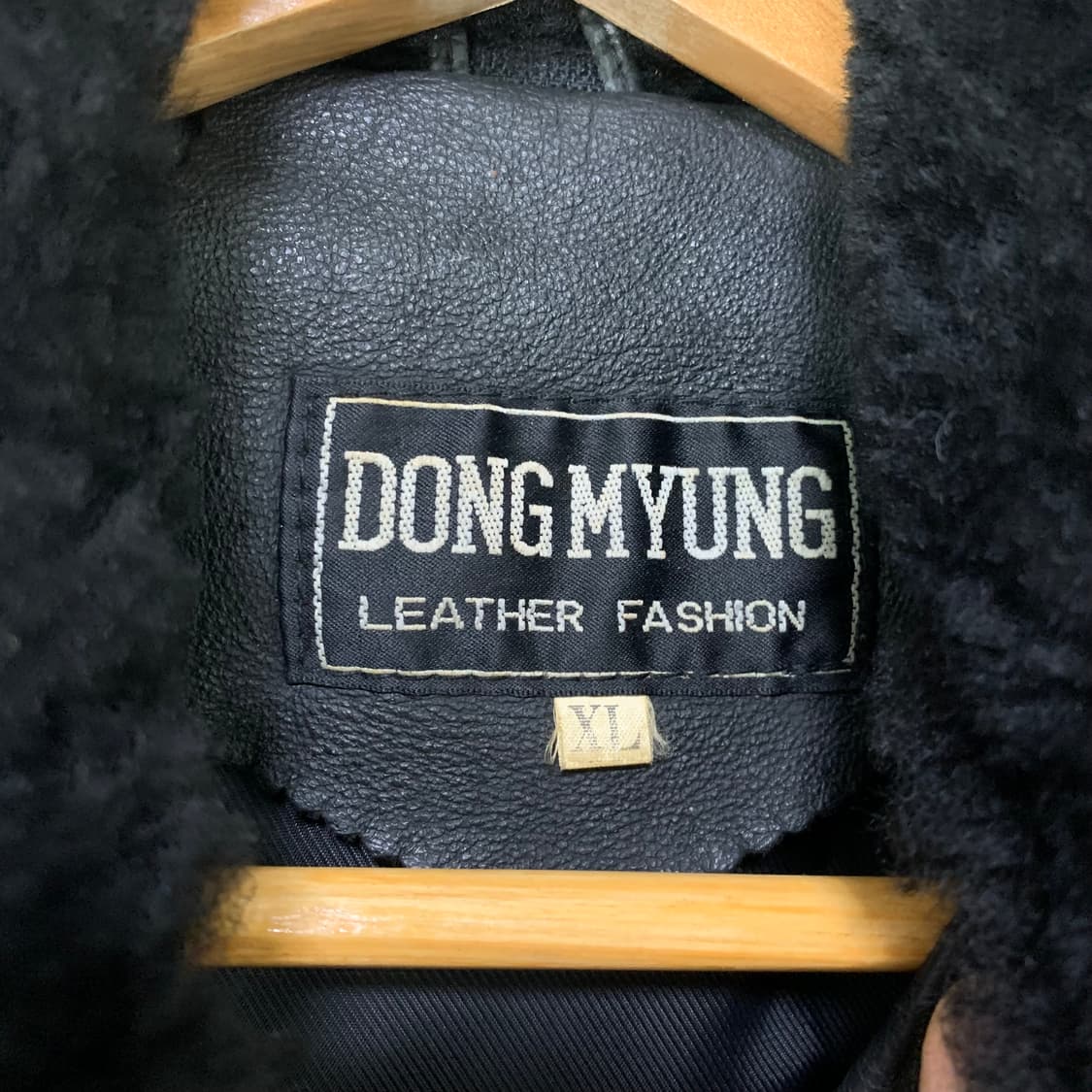 빈티지 소가죽 레더 봄버 자켓 무스탕 블랙 XL 락시크 상품이미지5