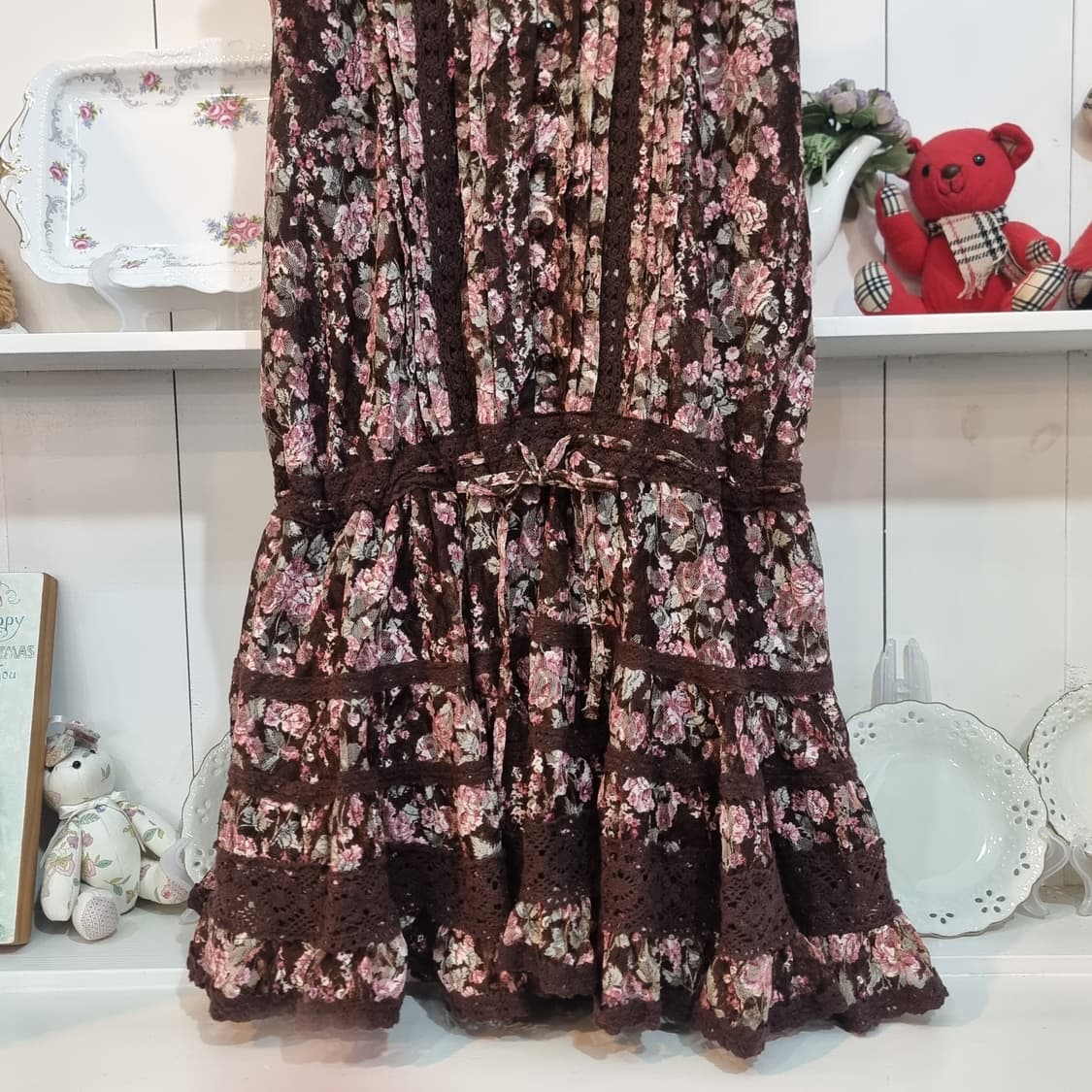 리즈리사 로즈레이스 초코플라워 캐미솔 원피스 상품이미지3