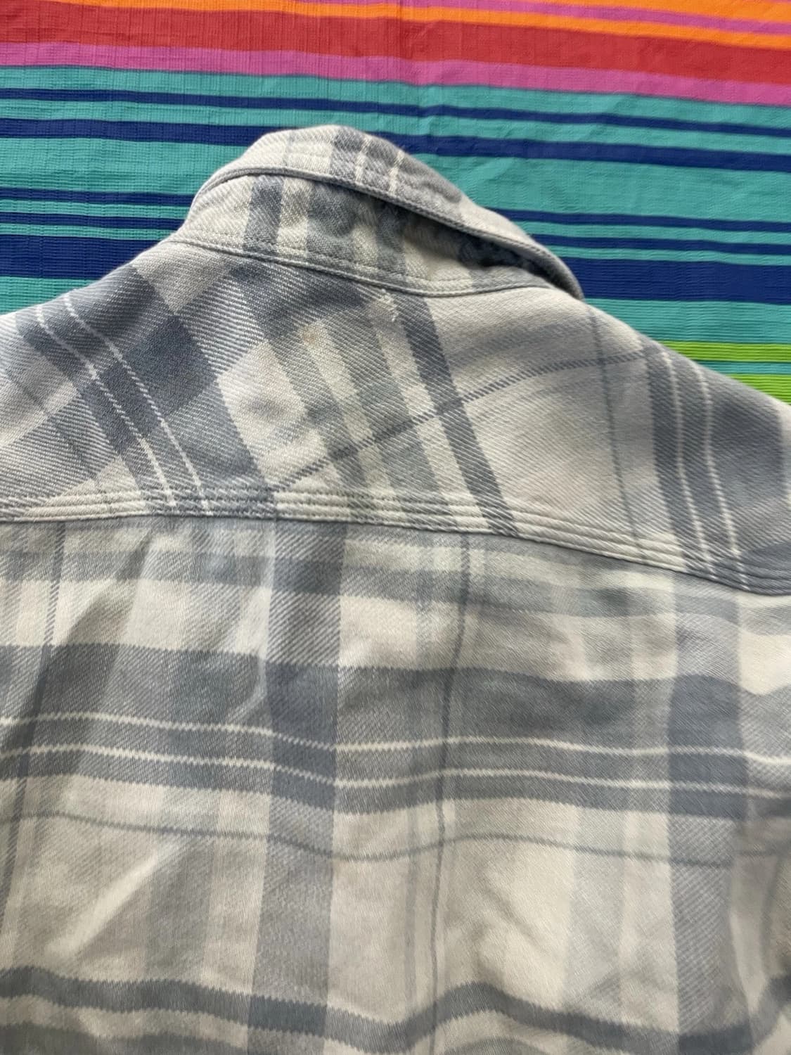 90s RRL 더블알엘 블루 그레이 플란넬 셔츠 상품이미지5