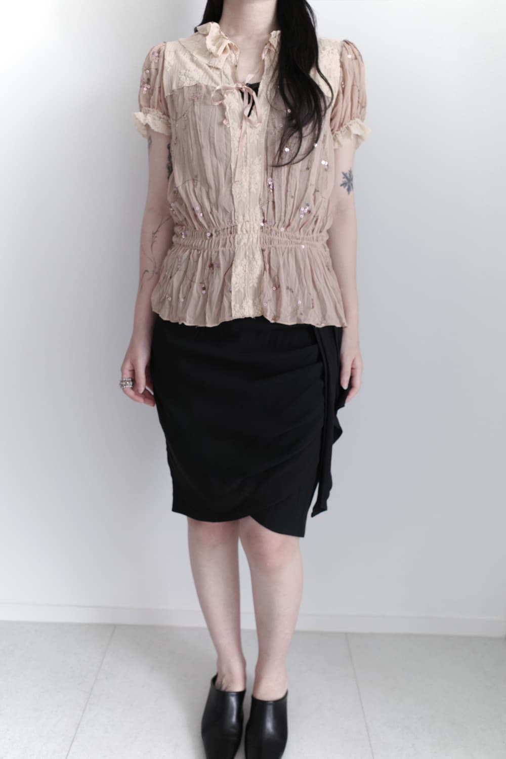 see-through sequin blouse 상품이미지8