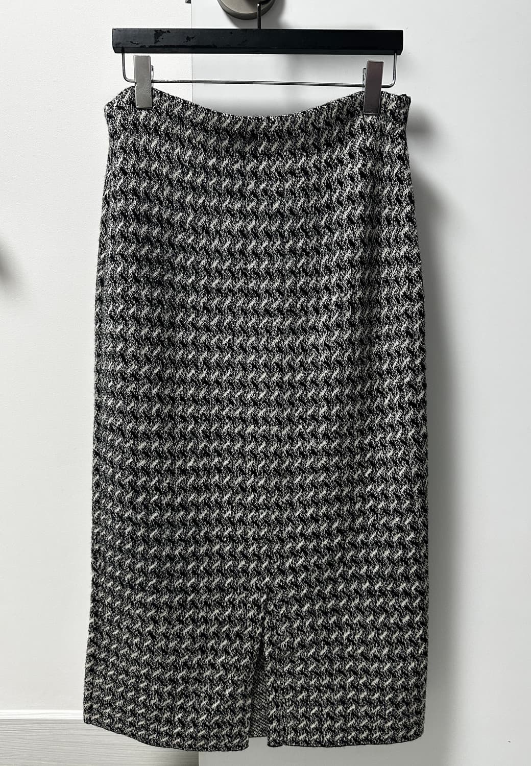 여성 메리노울 100% 흰검 롱 펜슬 스커트 S사이즈 상품이미지2