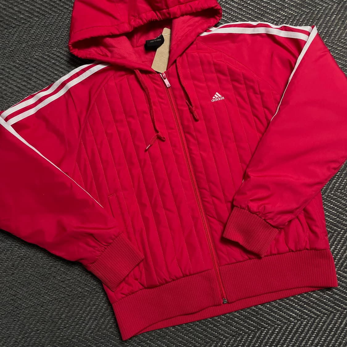 아디다스 올드스쿨 퀼팅 패디드 삼선 후드 자켓y 5210 상품이미지3