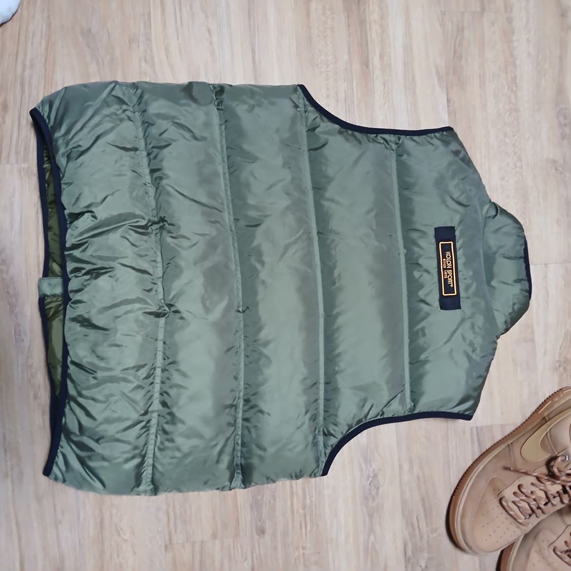 코오롱스포츠 안타티카 올리브 카키 조끼 패딩 자켓 상품이미지4