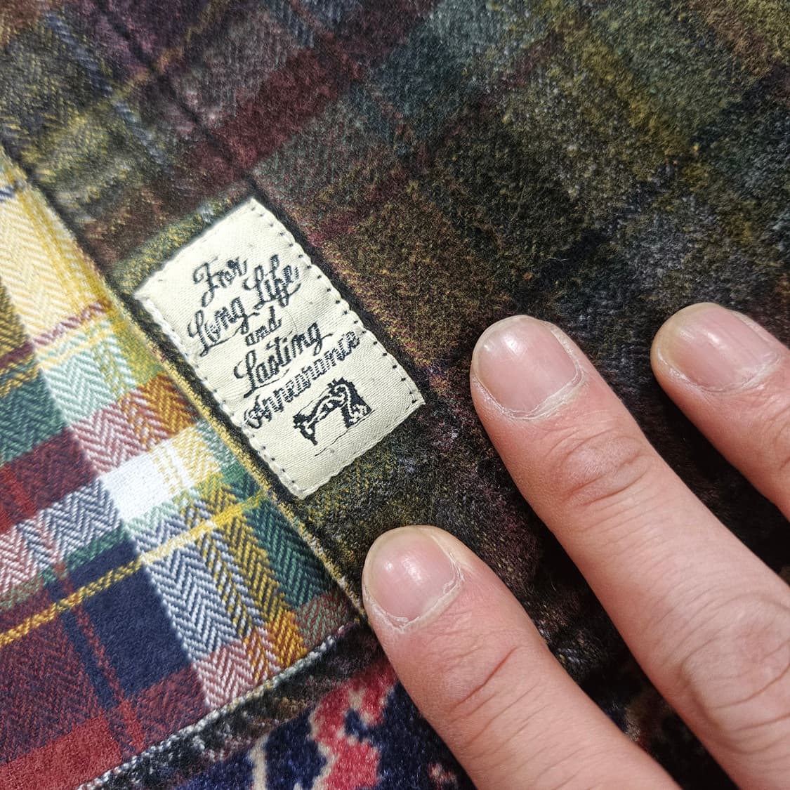 Oil Cake in Japan 빈티지 웨스턴 체크 배색 셔츠 M 상품이미지6