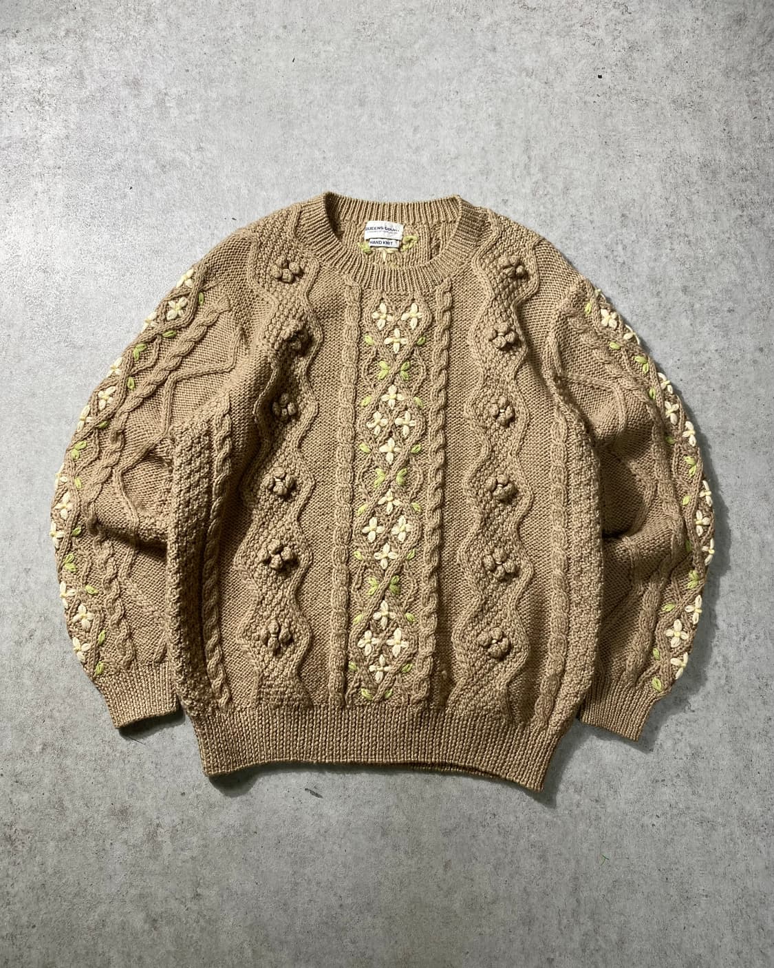 [L] QUEENS COURT 플라워 패턴 울 핸드니트 상품이미지1