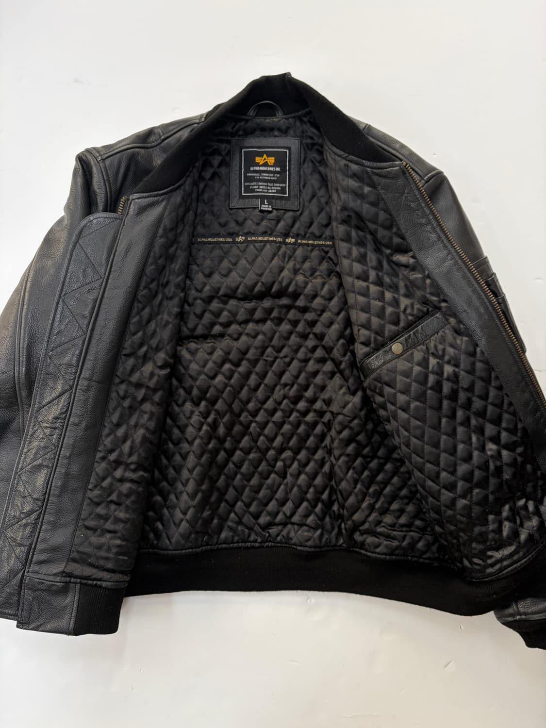 알파인더스트리 ma-1 레더 봄버 자켓 상품이미지5