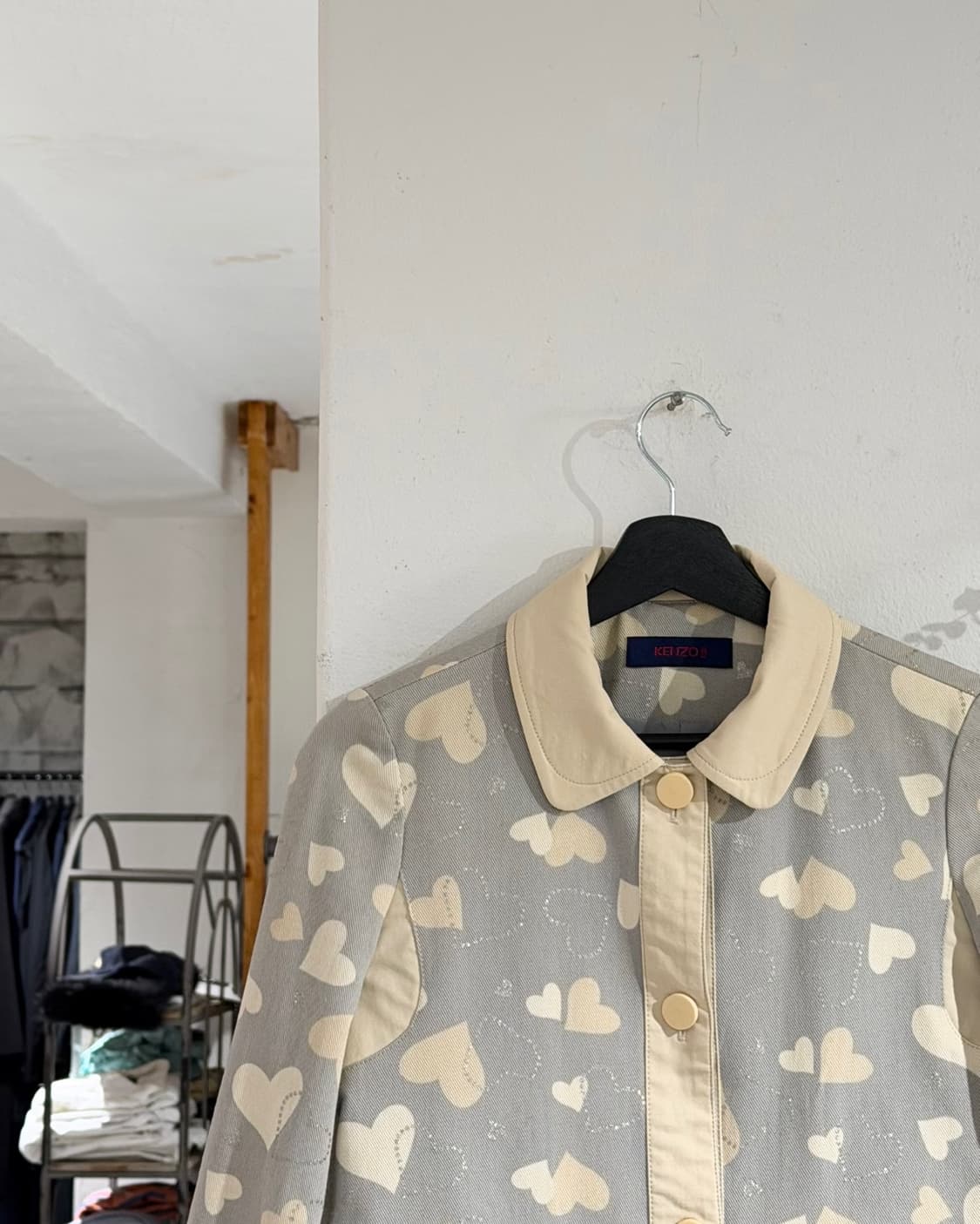 겐조 진스 블루 코튼 하트 프린트 자켓 상품이미지2