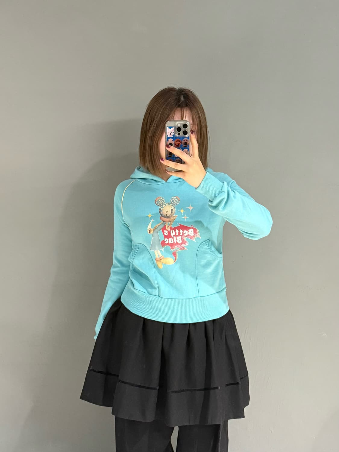 Betty's blue printing detail hoodie 상품이미지1