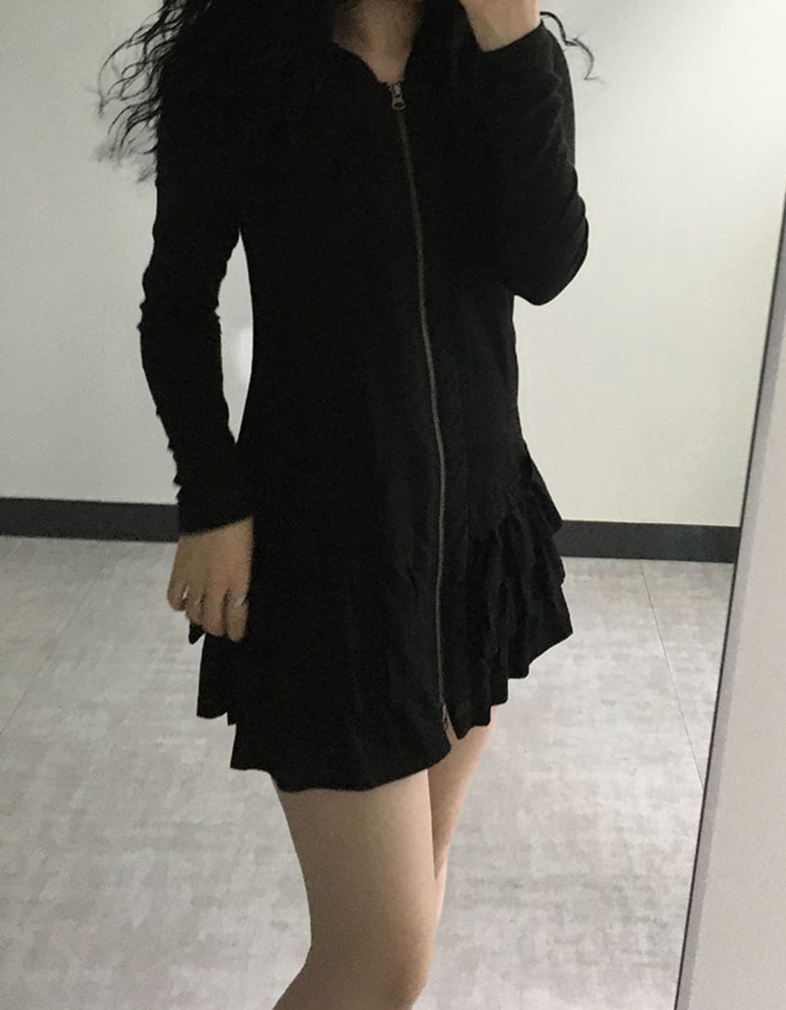 hooded ruffle zip dress 상품이미지3