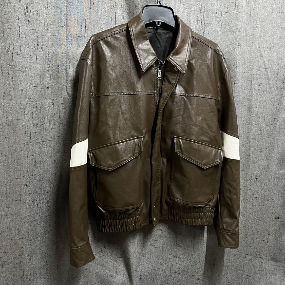 XL 에잇세컨즈 레더 가죽 남성 봄버 자켓 상품이미지2