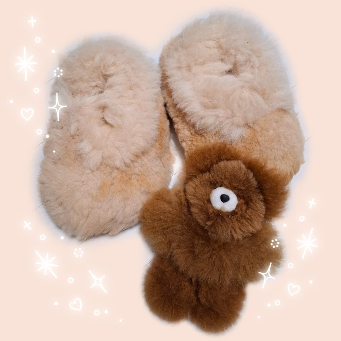 페루 알파카 테디베어 & 슬리퍼 세트 상품이미지1
