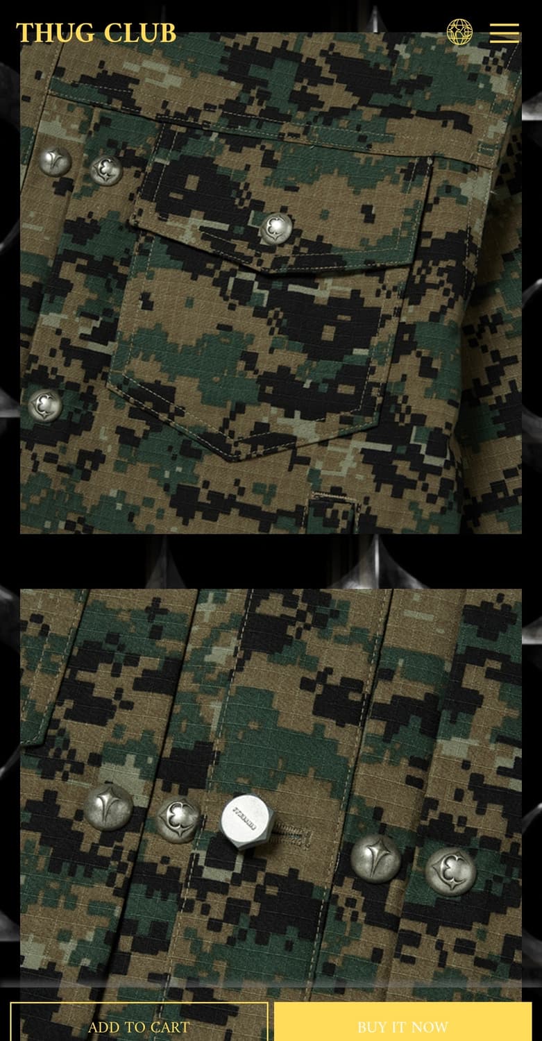 (새상품)떠그클럽 Thug Club TC 아미 카모 자켓 상품이미지6