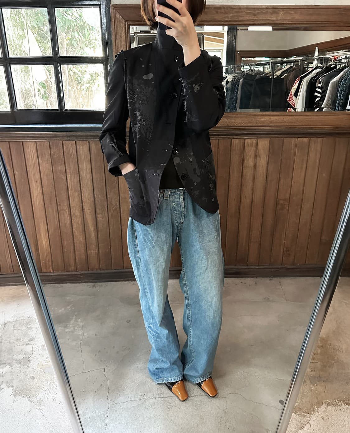 COMME DES GARCONS black paint jacket 상품이미지5