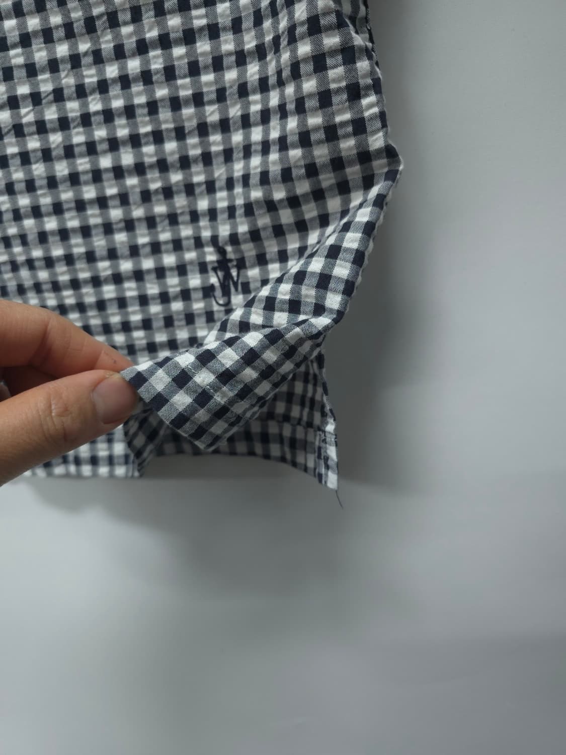 ​유니클로 x JW 앤더슨 시어서커 패치워크 체크 반팔 셔츠 (L) 상품이미지9