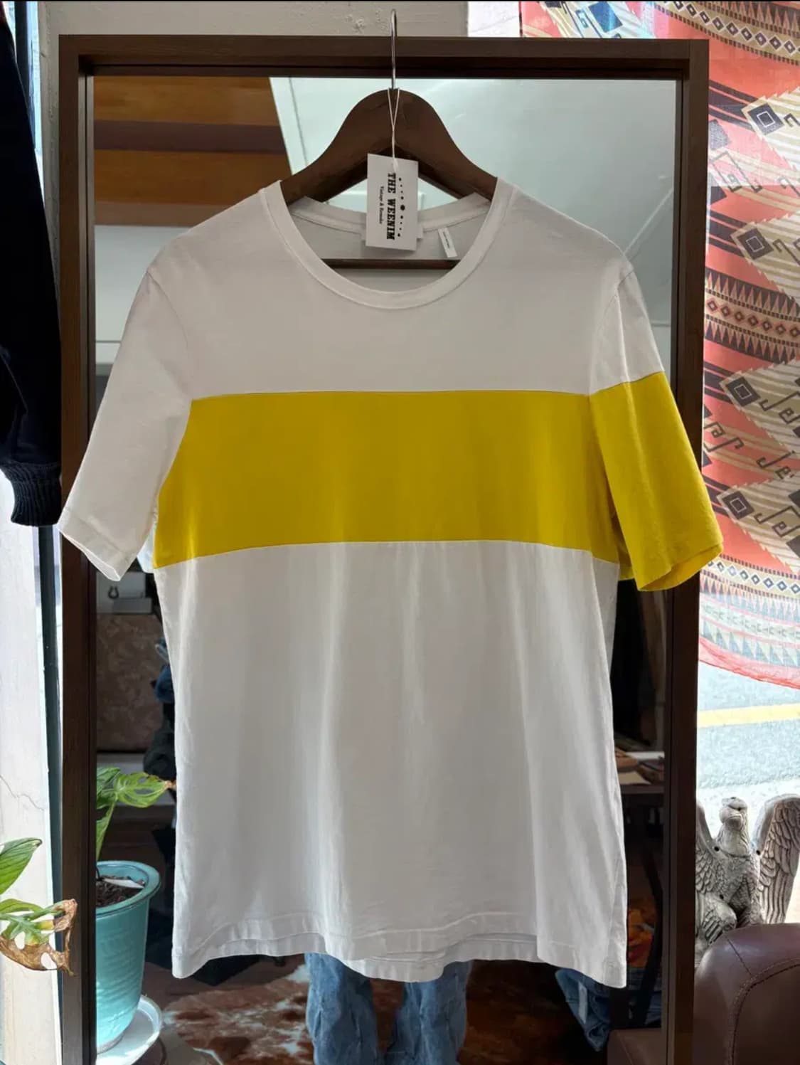 헬무트랭 18aw 배색 포인트 반팔티 상품이미지1