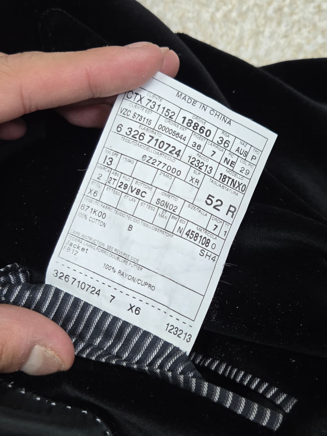 [베르사체 컬렉션] 코튼 벨벳 2버튼 피크드 라펠 블레이져 | 00239 상품이미지4