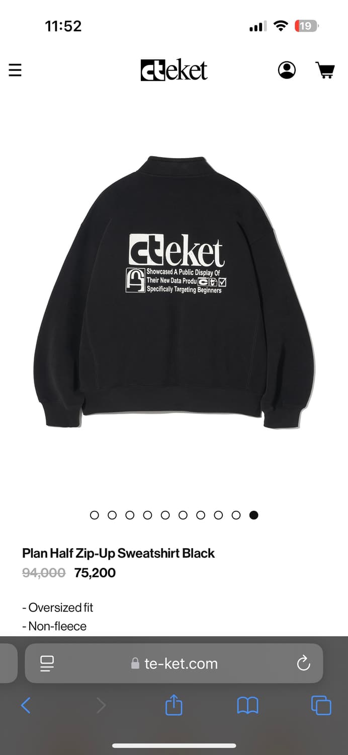 teket 테켓 아노락 맨투맨 새상품 상품이미지3