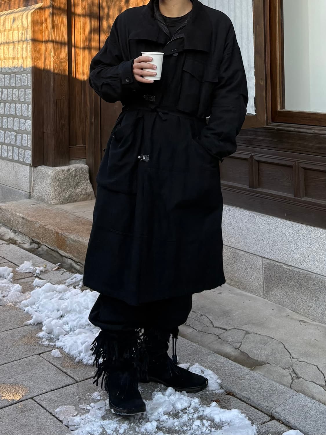 더 비리디 안느 울 린넨 오가닉 코튼 롱 코트 상품이미지1