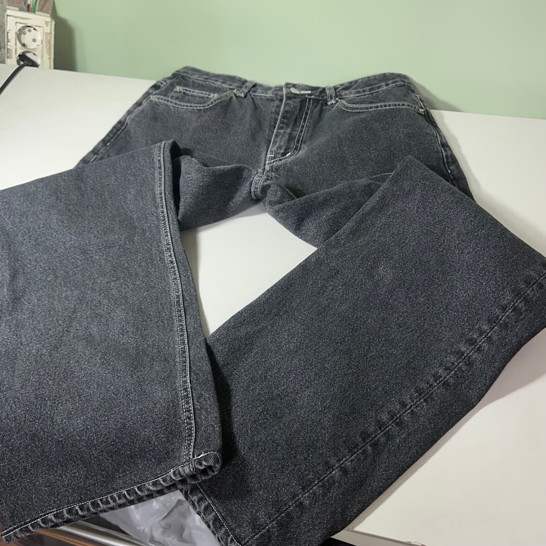 M 30 브랜디드 인스턴트데님 레귤러핏 빈티지블랙워시드 데님팬츠 상품이미지4