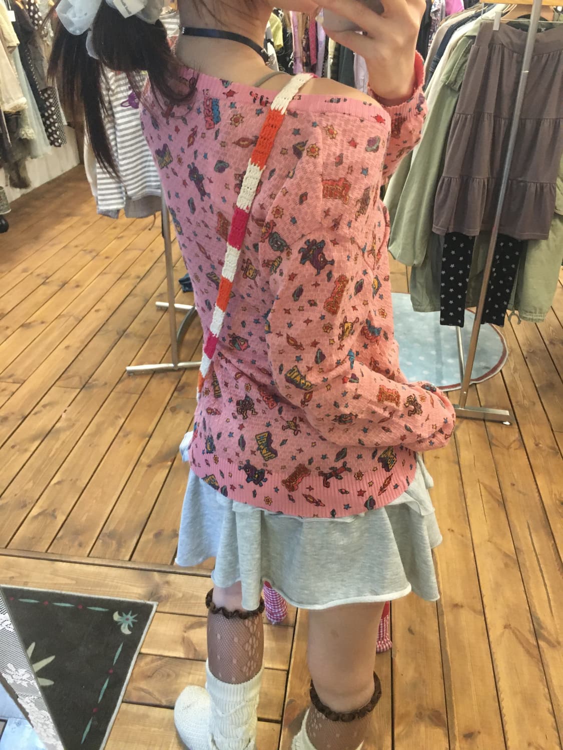 히스테릭글래머 핑크 와글 가디건 상품이미지5