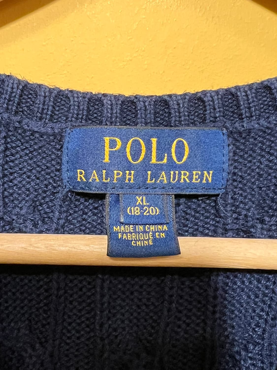 [여성XL] 폴로 랄프로렌 케이블 니트 베스트 네이비 포니 자수 상품이미지6