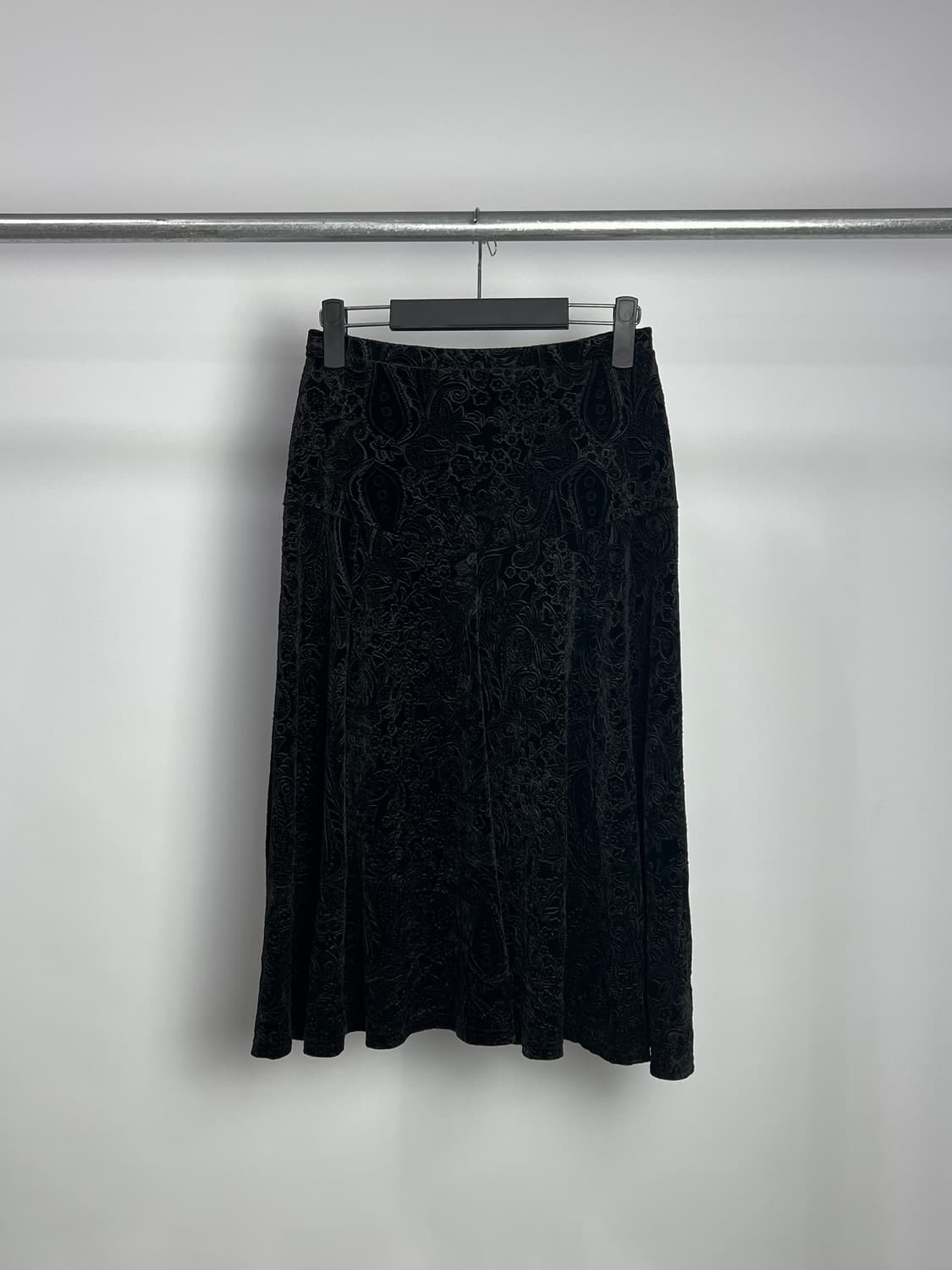 빈티지 패턴 벨벳 롱 스커트 상품이미지6