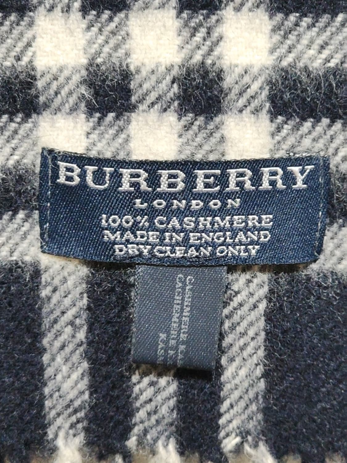 (정품) 버버리 캐시미어 머플러 체크 목도리 네이비  상품이미지5