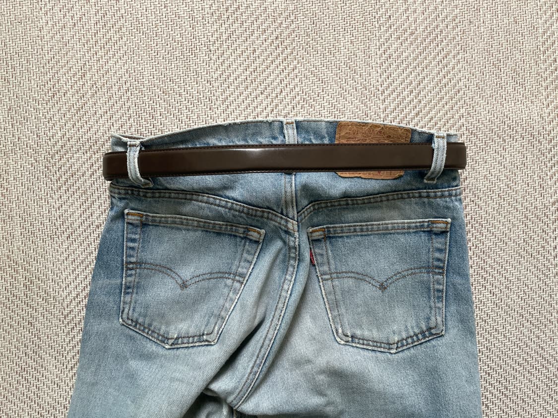 빈티지 실버버클 브라운 레더 벨트  J04080 상품이미지3