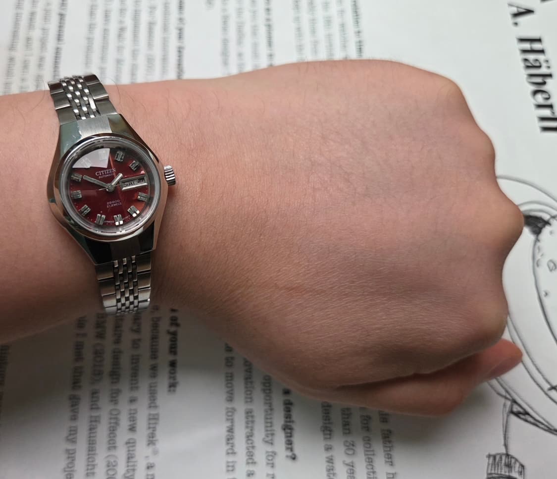 레어] 빈티지 시티즌 28800 하이비트 브라운판 컷유리 데이데이트 여성 상품이미지7