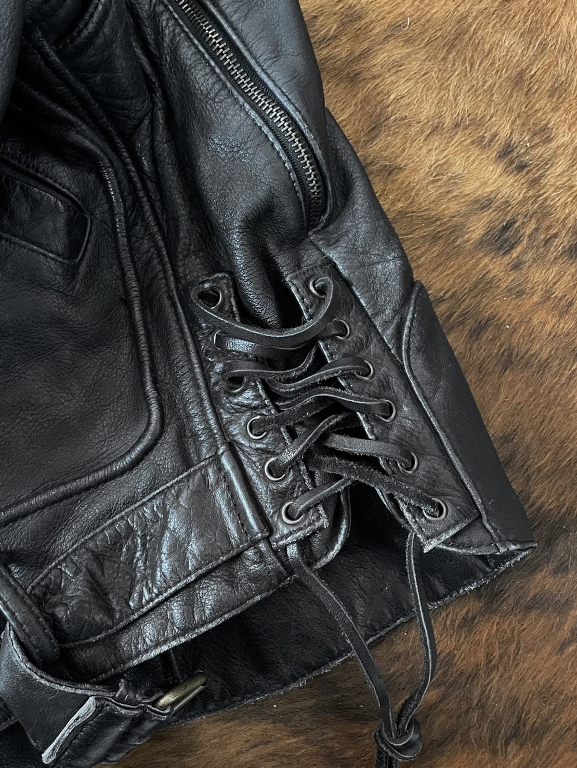 하인 게릭 더블 바이커 레더 자켓  상품이미지7