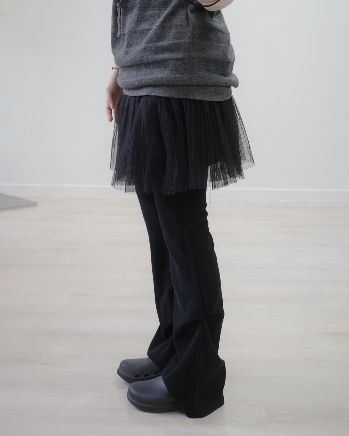 Black pleats sha skirt 상품이미지5