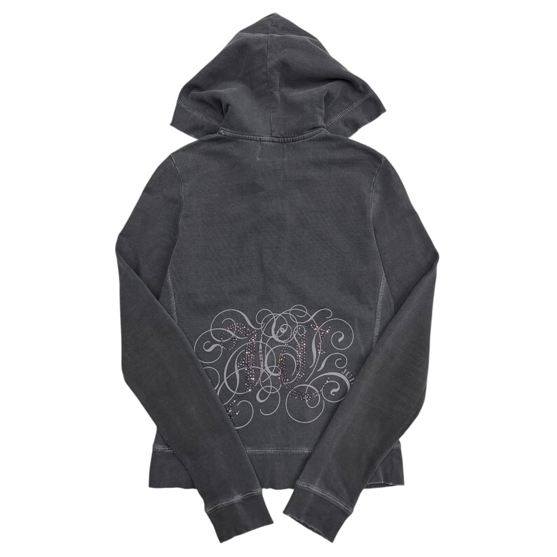 쥬시꾸뛰르 백 큐빅 차콜 후드집업 S 상품이미지4