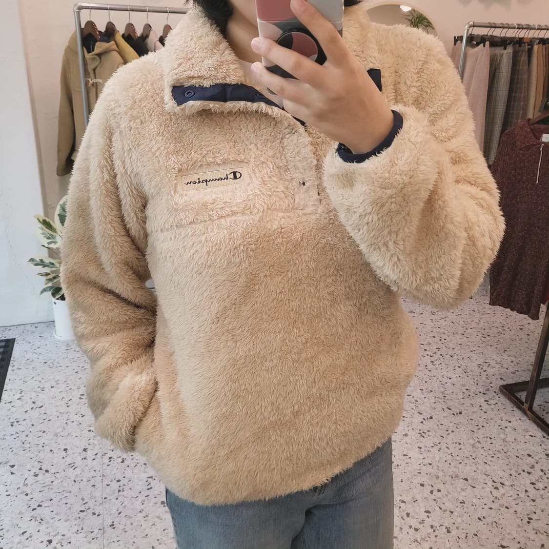 챔피온 플리스 베이지 풀오버 L사이즈 상품이미지9