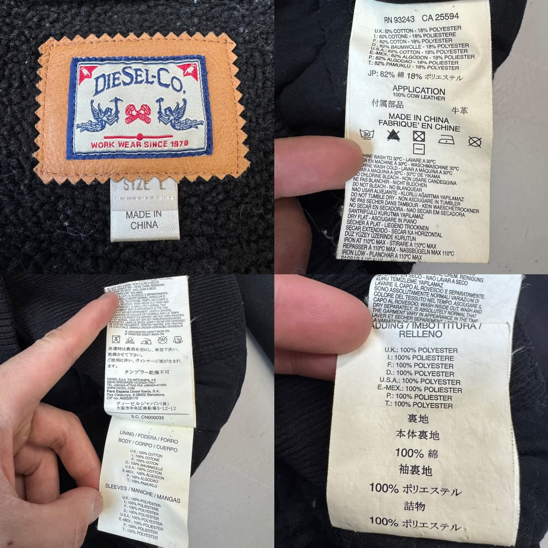 디젤 밀리터리 투포켓 쉐르파 후드집업 상품이미지9