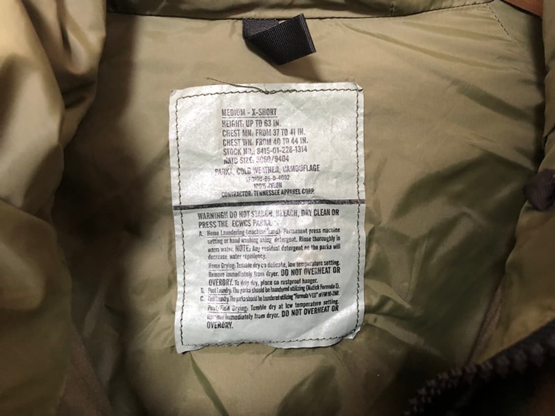 미군1세대 우드랜드야상/미디움엑스숏 ECWCS GORE-TEX PARKA 상품이미지6